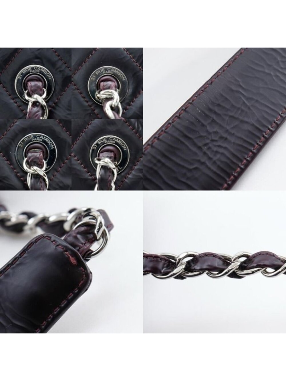 Chanel Grand Shopping Tote XL Quilted Chain Wrinkled Patent - Picture 9 of 10